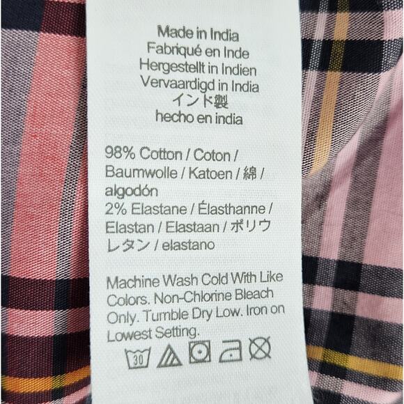J. CREW Women 4 Slim Perfect Shirt Stewart Plaid Red Blue Pink Button Up 36" NEW - Picture 8 of 8